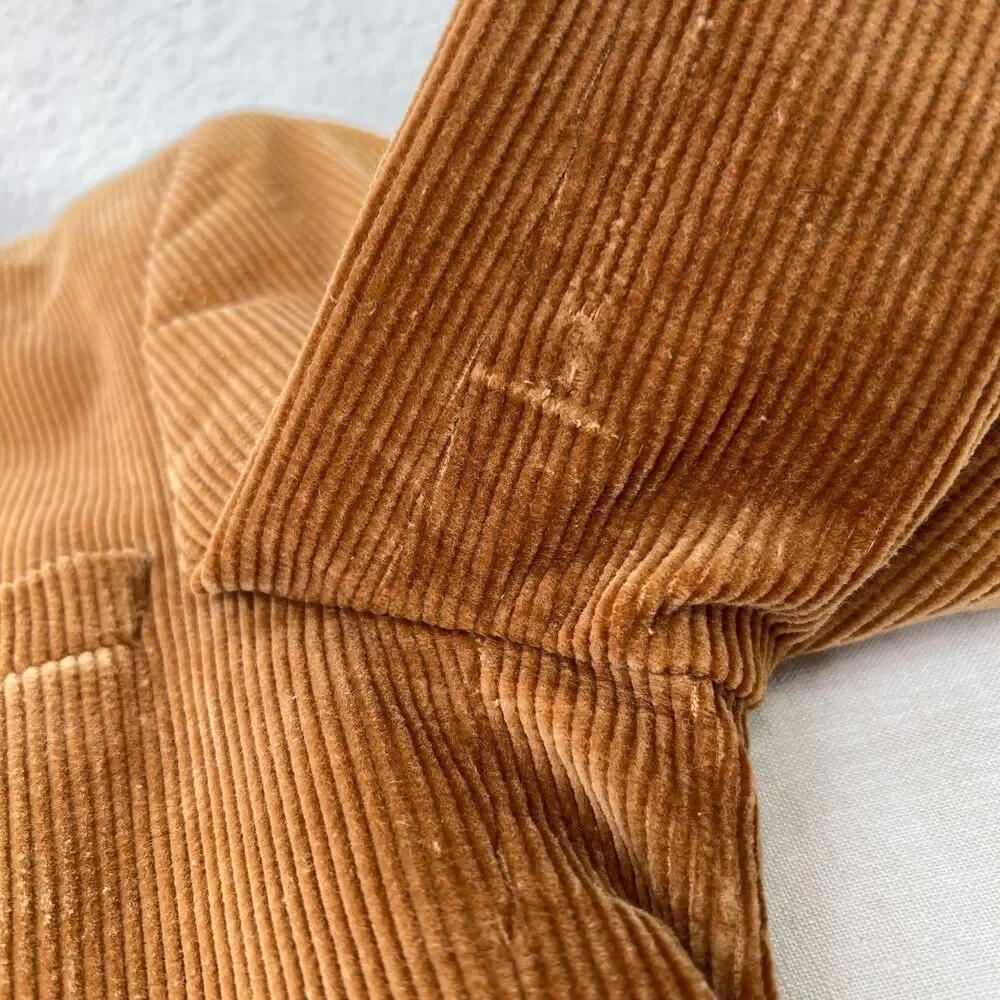 VTG 70s Richman Brothers Tan Corduroy Blazer Ivy League Suede Elbow Patches 40S